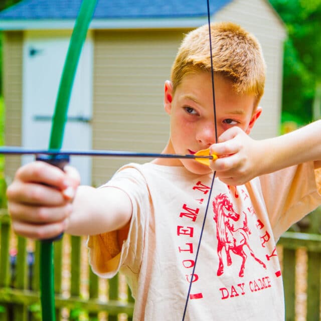 Explorers camper does archery