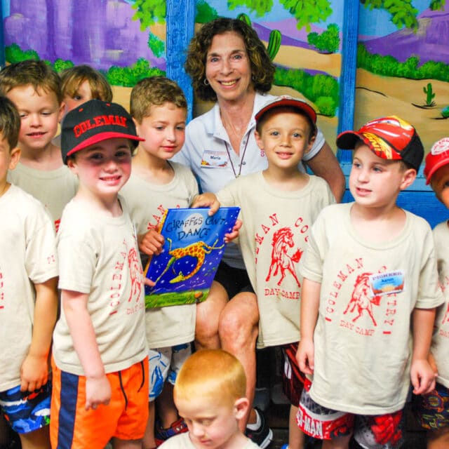 Group photo with Pioneer campers and a counselor.