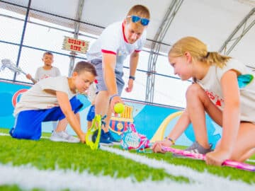 Campers begin lacrosse game