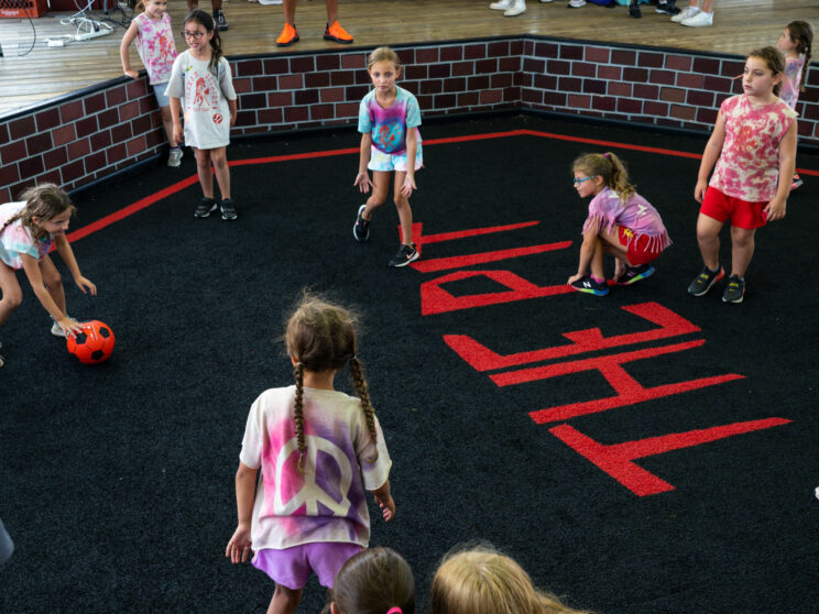 Campers playing GaGa in "The Pit".