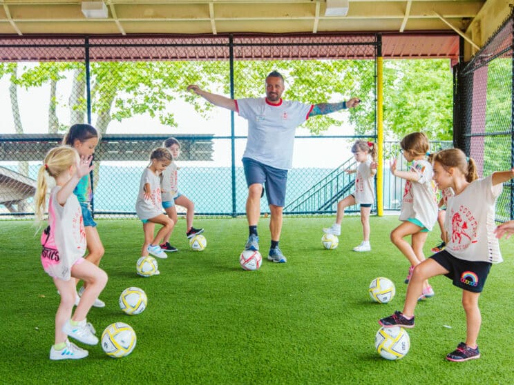 Girls soccer practice.