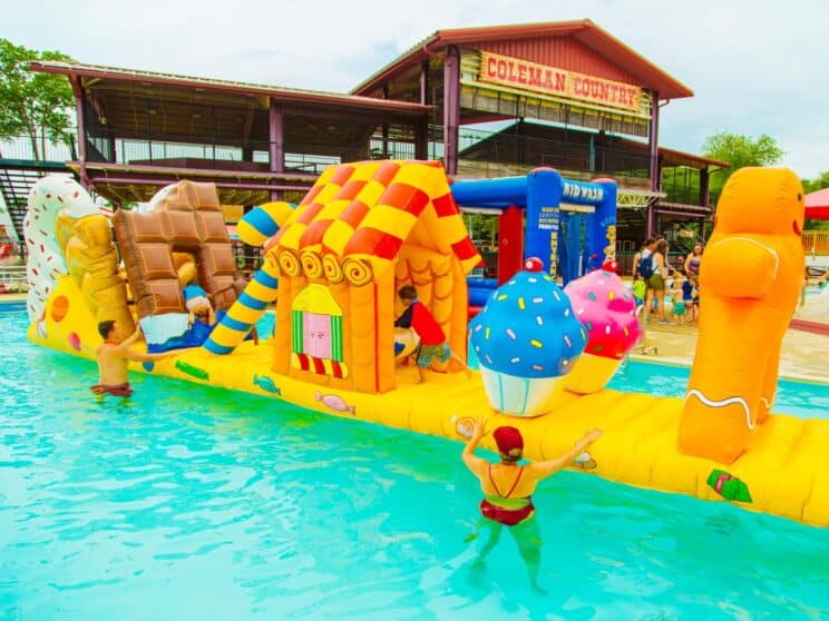 Large pool inflatable shaped like sweets