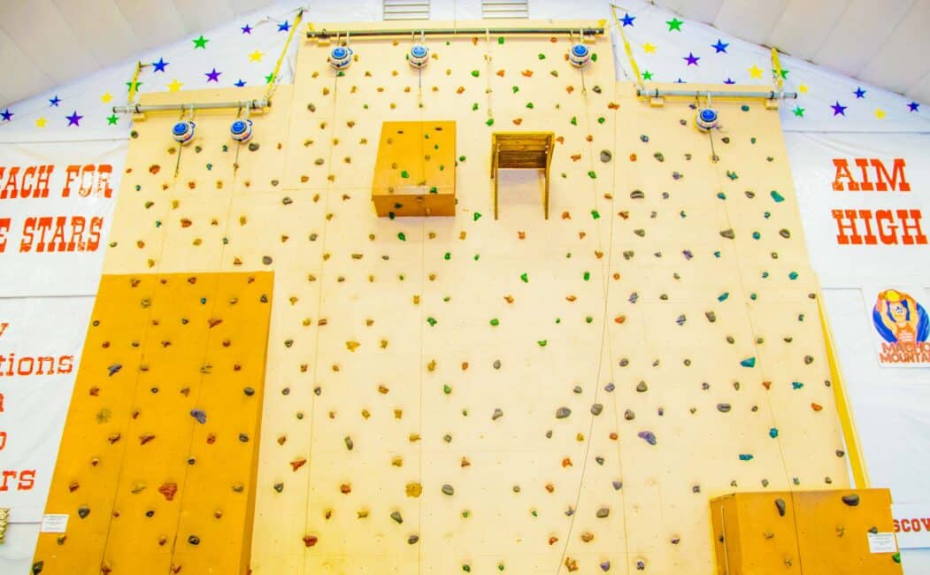 Indoor rock climbing wall