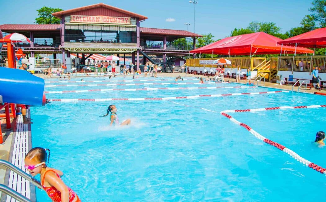 Wide view of Coleman Country pools