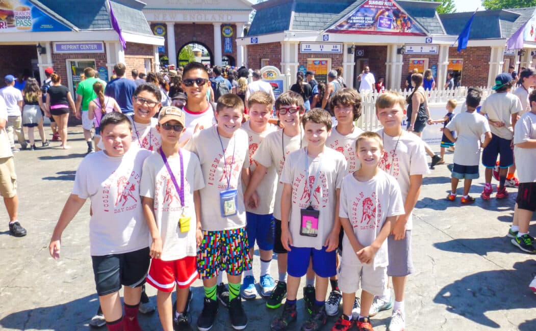 Group of boys in a group on an overnight adventure