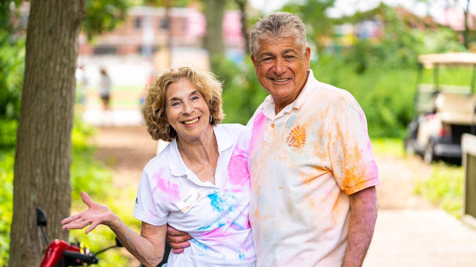 Marla and George after a color run.